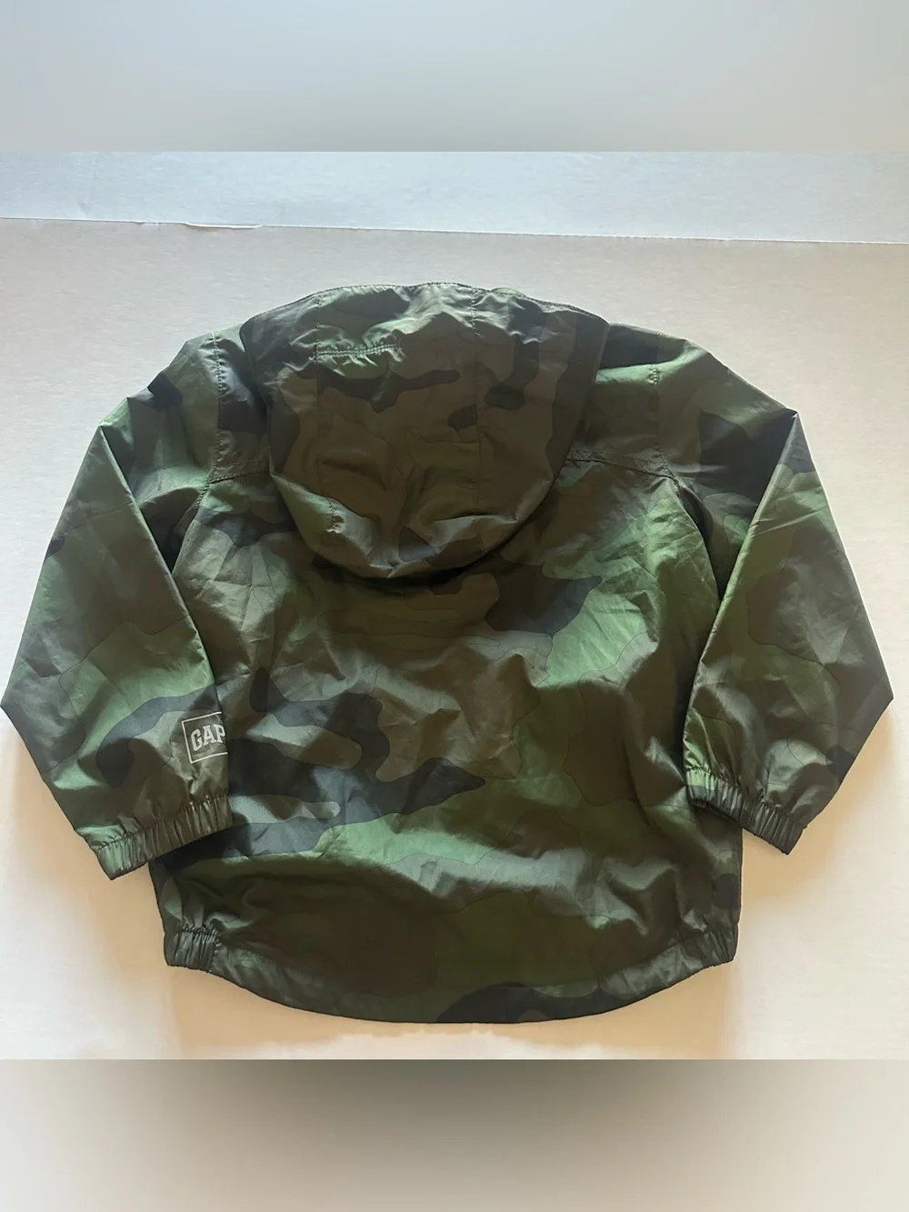 GAP Kids Hooded Camo Windbreaker Jacket - Green